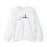 Polyamory Pride Sweater: Flowing Cursive 'Pride' in Gradient Hues